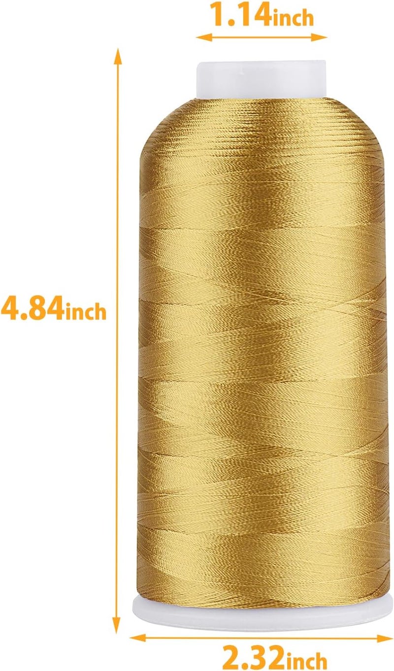simthread Rayon Embroidery Thread 5500 Yards Huge Spool, 40wt 100% Rayon Viscose for Commercial and Domestic Machines - Gold 1225 - Image 1